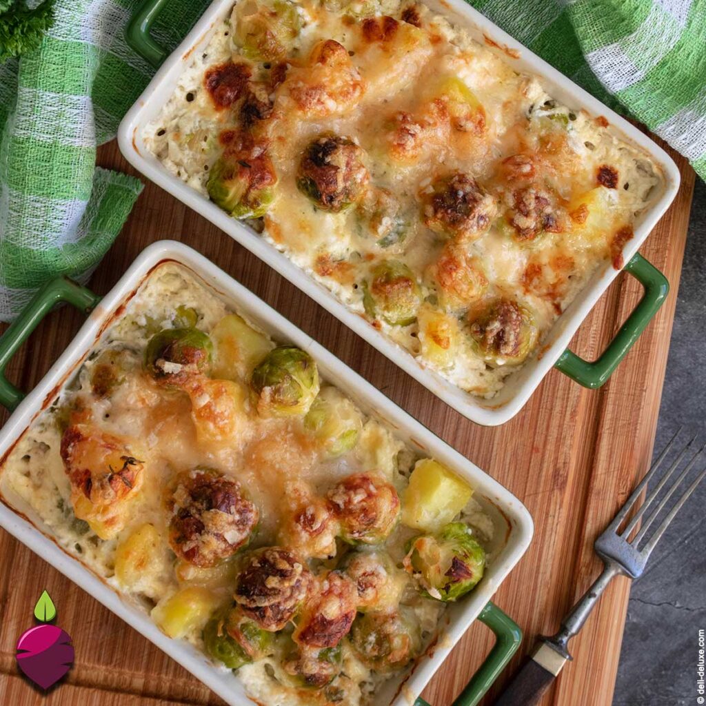 Herbstlicher Genuss: Rosenkohl-Kartoffelauflauf mit Käsesoße
