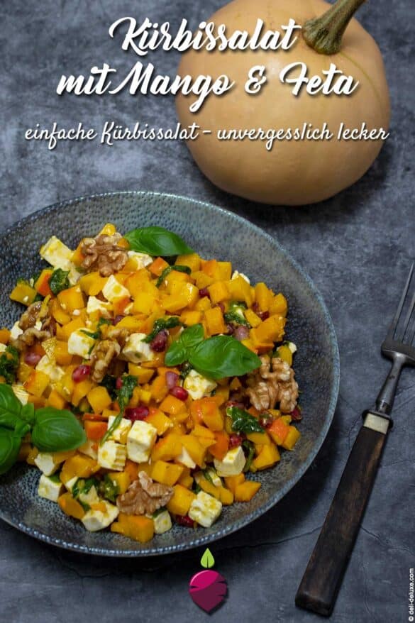 Kürbis-Mango-Salat mit Granatapfel und Minze - DELi Deluxe - vegan ...
