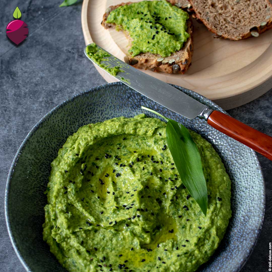 Frühlingshafter Bärlauch-Kichererbsen-Brotaufstrich - Veganer Genuss ...